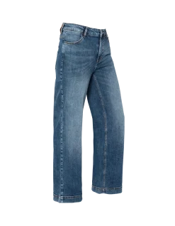 Jean droit bleu jambes larges - BLEU MOYEN