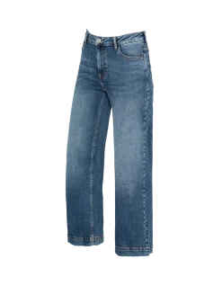 Jean droit bleu jambes larges - BLEU MOYEN
