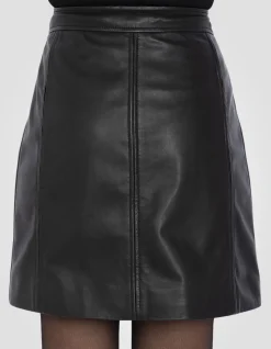 Jupe noire en cuir inspiration Perfecto® - NOIR