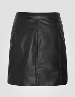 Jupe noire en cuir inspiration Perfecto® - NOIR