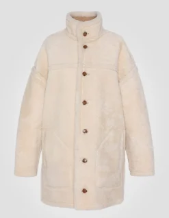 Manteau long sable réversible, mouton double face, grande taille - SABLE