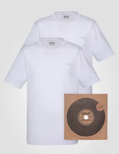 Pack de 2 t-shirts blancs à col rond en coton biologique - BLANC