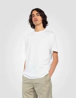 Pack de 2 t-shirts blancs à col rond en coton biologique - BLANC