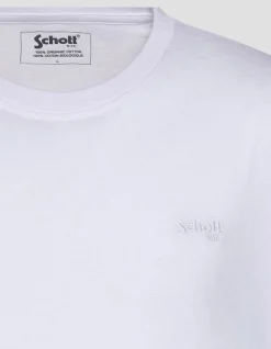 Pack de 2 t-shirts blancs à col rond en coton biologique - BLANC