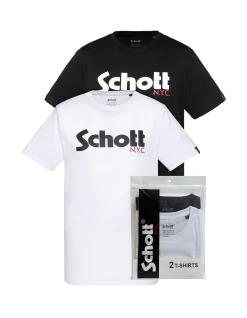 Pack de 2 t-shirts logo blanc et noir - BLANC/NOIR