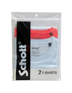 Pack de 2 t-shirts logo bleu ciel et corail - BLEU CIEL/CORAIL