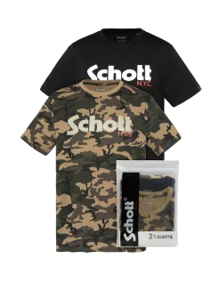 Pack de 2 t-shirts logo camo kaki et noir - CAMO KAKI/NOIR