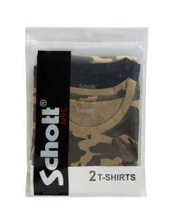 Pack de 2 t-shirts logo camo kaki et noir - CAMO KAKI/NOIR