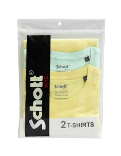 Pack de 2 t-shirts logo jaune et vert pastel - JAUNE PASTEL/VERT PASTEL
