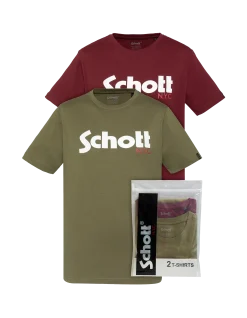 Pack de 2 t-shirts logo kaki et bordeaux - KAKI/BORDEAUX
