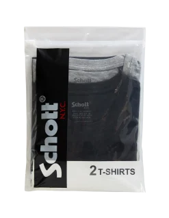 Pack de 2 t-shirts logo noir et gris chiné - NOIR/GRIS CHINÉ