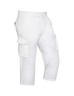 Pantacourt blanc cargo multipoches - BLANC