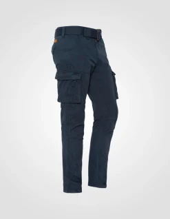 Pantalon cargo slim bleu marine multipoches - MARINE