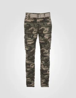 Pantalon cargo slim camouflage kaki multipoches - CAMOUFLAGE KAKI