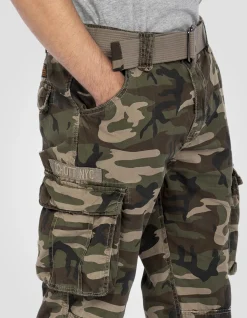 Pantalon cargo slim camouflage kaki multipoches - CAMOUFLAGE KAKI