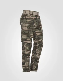Pantalon cargo slim camouflage kaki multipoches - CAMOUFLAGE KAKI