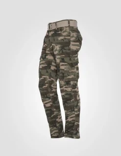 Pantalon cargo slim camouflage kaki multipoches - CAMOUFLAGE KAKI