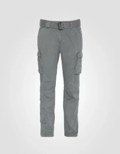 Pantalon cargo slim gris multipoches - GRIS
