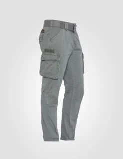Pantalon cargo slim gris multipoches - GRIS