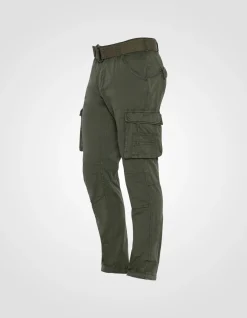 Pantalon cargo slim olive multipoches - OLIVE
