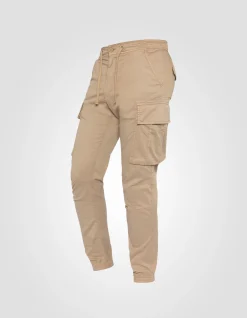 Pantalon cargo stretch beige - BEIGE
