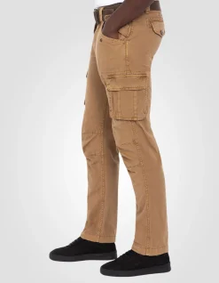 Pantalon cargo tabac multipoches - TABAC