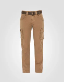 Pantalon cargo tabac multipoches - TABAC