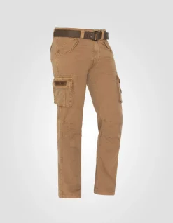 Pantalon cargo tabac multipoches - TABAC