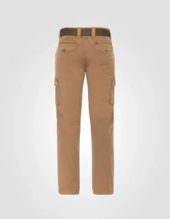 Pantalon cargo tabac multipoches - TABAC