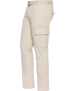 Pantalon de combat beige avec ceinture - BEIGE