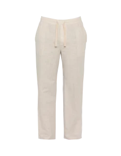 Pantalon en lin mélangé beige - BEIGE