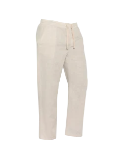 Pantalon en lin mélangé beige - BEIGE