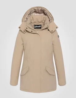 Parka beige à capuche - BEIGE