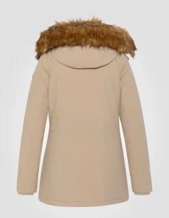 Parka beige à capuche - BEIGE