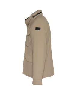 Parka beige foncé multipoches à capuche - BEIGE FONCÉ