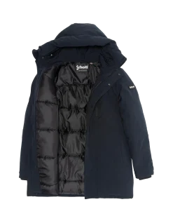 Parka bleu marine à capuche - MARINE