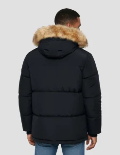 Parka bleu marine à capuche - MARINE