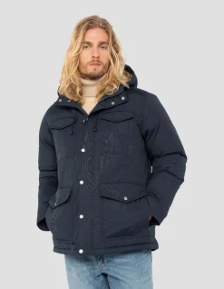 Parka bleu marine multipoches à capuche - MARINE