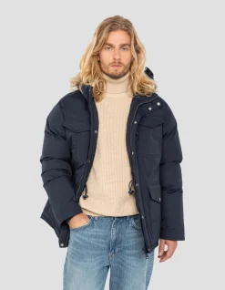 Parka bleu marine multipoches à capuche - MARINE