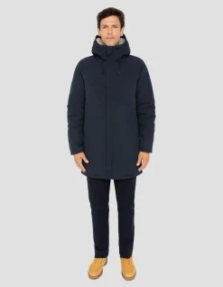 Parka bleu marine multipoches à capuche - MARINE