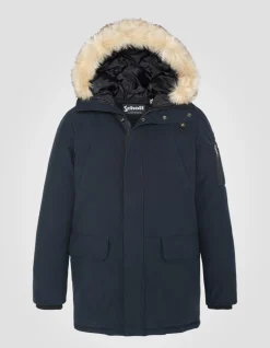 Parka d'hiver bleu marine à capuche - MARINE