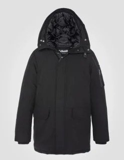 Parka d'hiver noire à capuche - NOIR