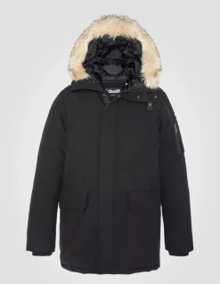 Parka d'hiver noire à capuche - NOIR