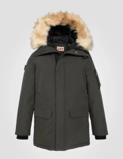 Parka kaki à capuche enfant - KAKI