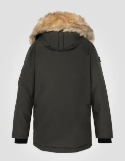 Parka kaki à capuche enfant - KAKI