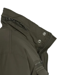 Parka kaki multipoches avec capuche sous col - KAKI