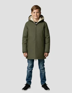 Parka kaki multipoches à capuche enfant - KAKI