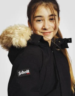 Parka noire à capuche enfant - NOIR