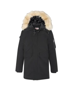 Parka noire à capuche enfant - NOIR
