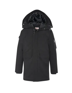 Parka noire à capuche enfant - NOIR